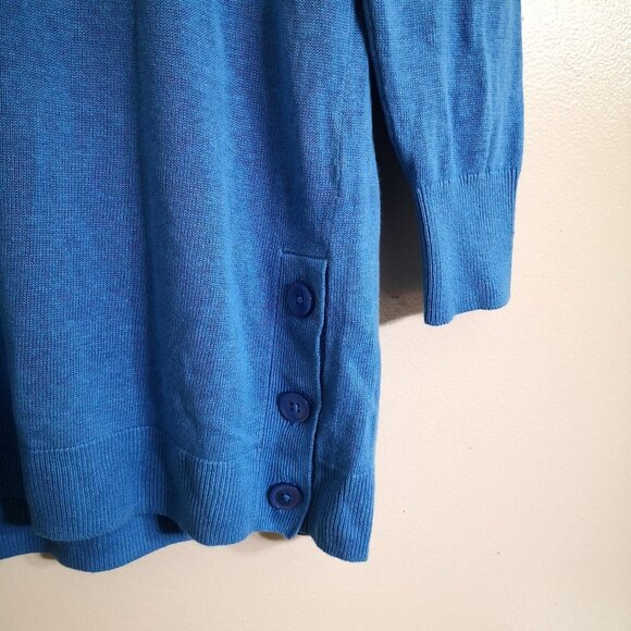 NWOT J. Crew Linen Blend V Neck Button Detail Oversized Tunic Sweater Size S - Picture 3 of 5